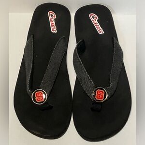 Cruzerz Campus NC State Black Flip Flops Thong Sandals Women's 12/Men’s 10.5